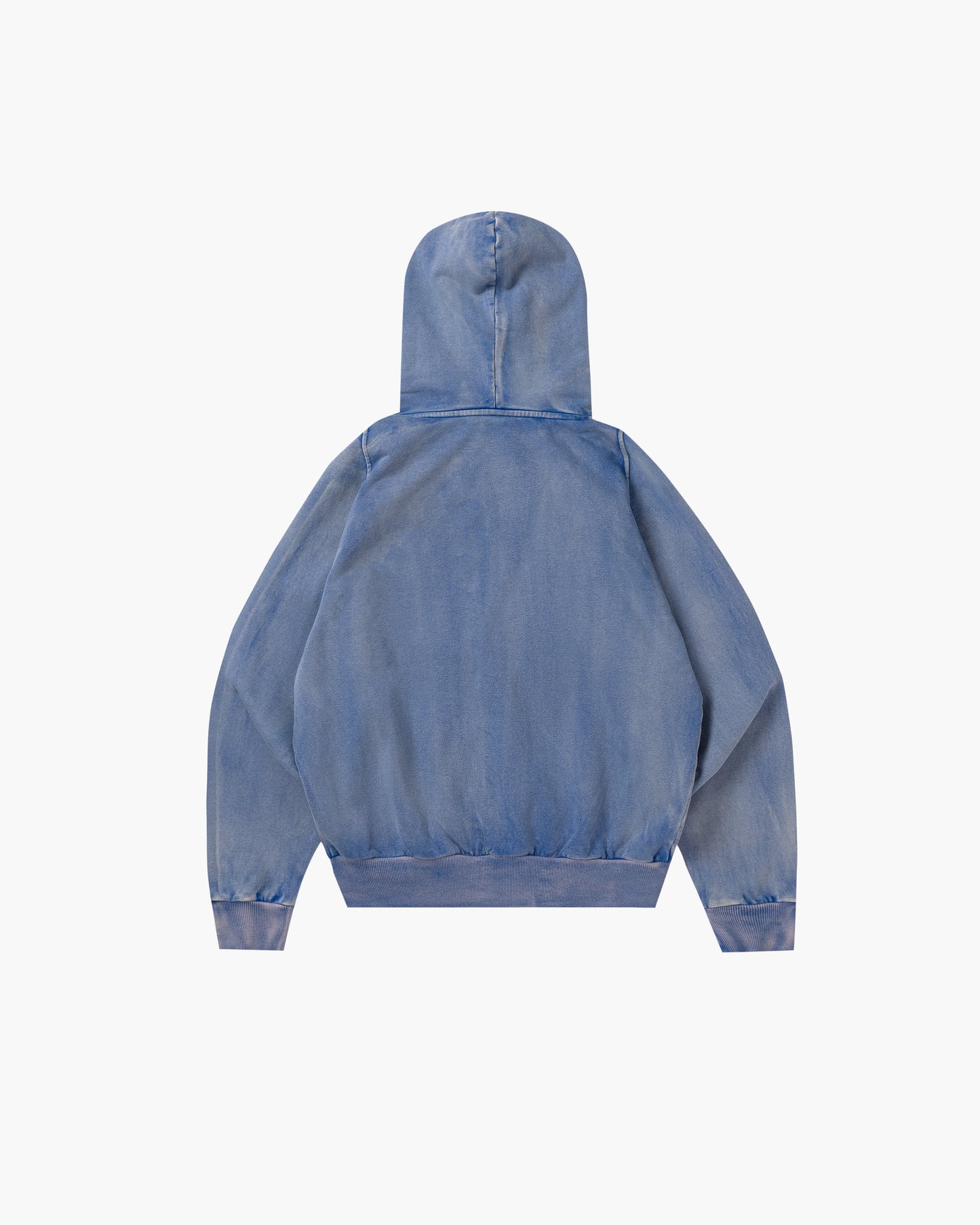 Acid Wash Zip Hoodie Blue