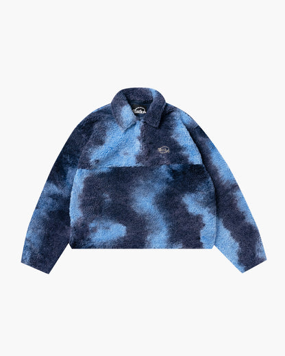 TIE-DYE FLEECE HALF HOOK BLUE