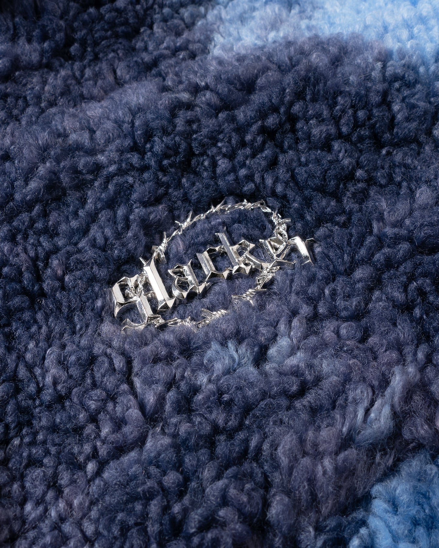 Tie-dye fleece half hook Blue