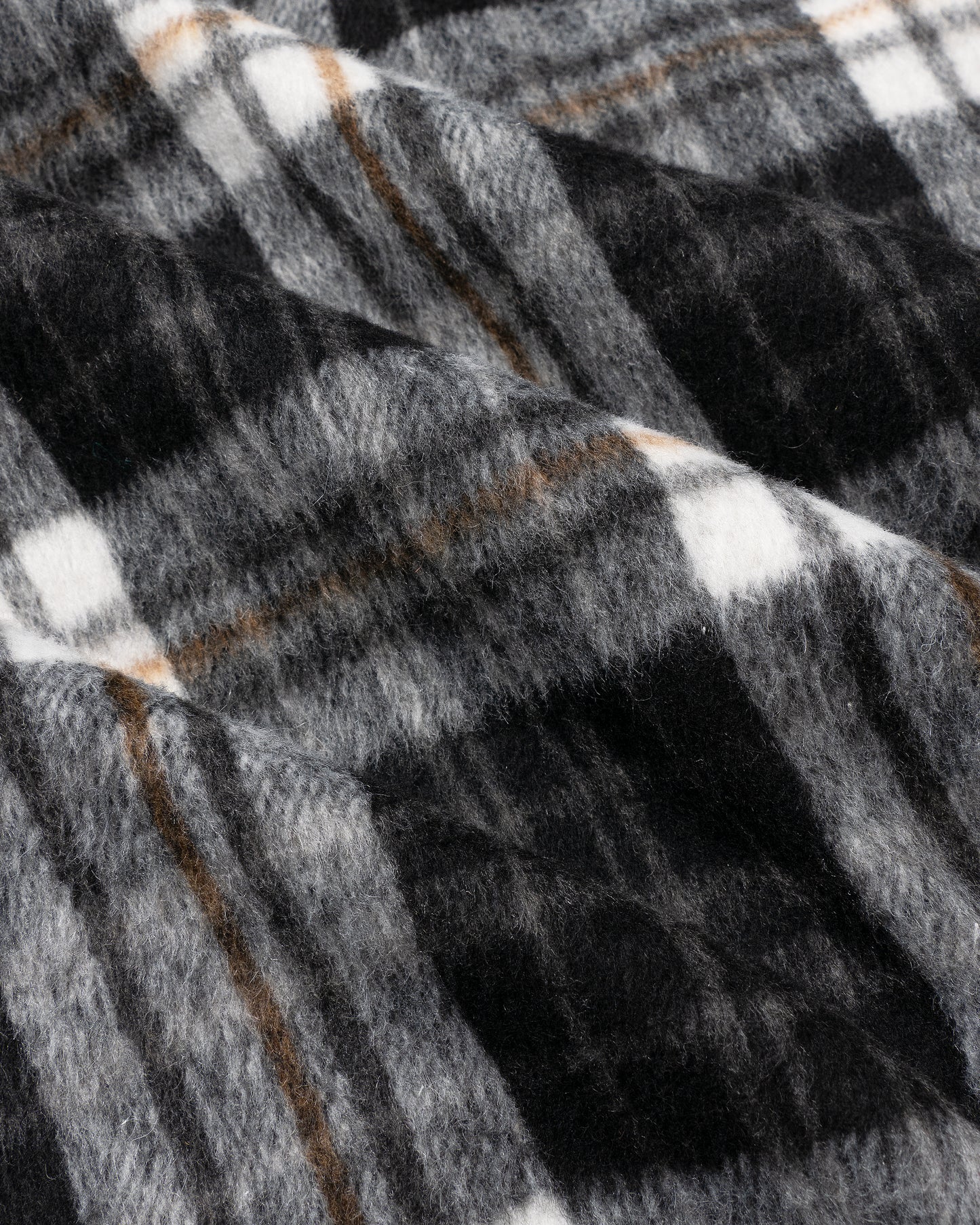 Check hood zip jacket Black