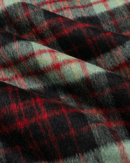 Check hood zip jacket Red
