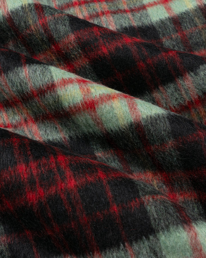 Check hood zip jacket Red